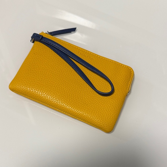 Calvin Klein Mustard Wristlet Clutch - Picture 5 of 6
